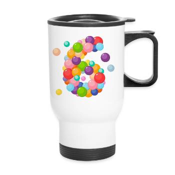 6ans, anniversaire 6 ans, 6 ans, j'ai 6 ans - Tasse isotherme avec poignée - blanc - Devant