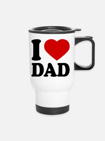 I love dad - Thermobecher mit Tragegriff - Weiß