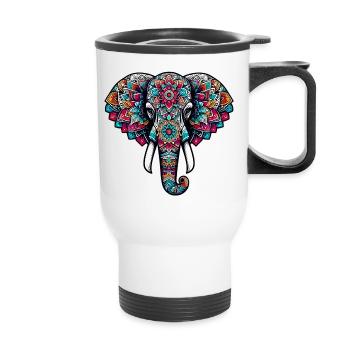Elefant - Thermobecher mit Tragegriff - Weiß - Vorne