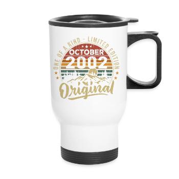Birthday Gift | Vintage Born October 2002 - Thermal mug with handle - white - Front