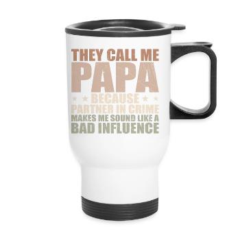 Perfektes Geschenk für Papa - Thermobecher mit Tragegriff - Weiß - Vorne