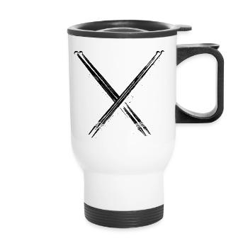 Drumsticks Graphic - Thermal mug with handle - white - Front
