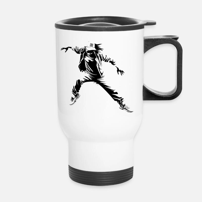 Breakdance - Thermobecher mit Tragegriff - Weiß
