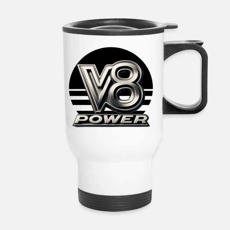 V8 Power - Thermal mug with handle - white
