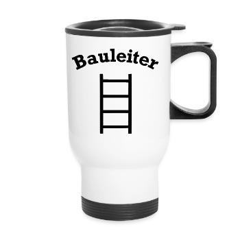 Lustiges Bauleiter Leiter Baustellen Design - Thermobecher mit Tragegriff - Weiß - Vorne