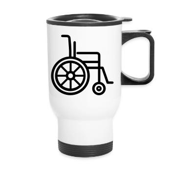 wheelchair - Thermal mug with handle - white - Front