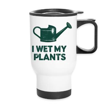 Wet My Plants Watering - Thermal mug with handle - white - Front