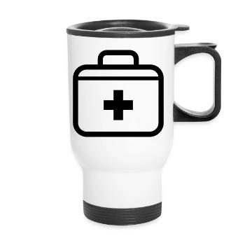 First aid kit - Thermal mug with handle - white - Front