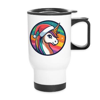 Unicorn Winter Magic - Thermal mug with handle - white - Front