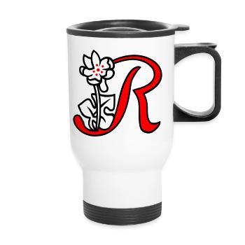 Letter R - Thermal mug with handle - white - Front