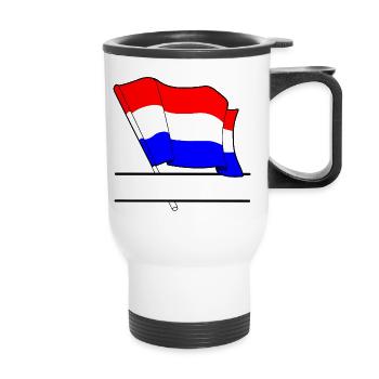 Netherlands Flag – Name Space - Thermal mug with handle - white - Front