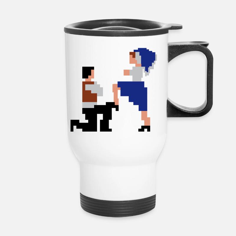 Šij, luby šewco šij... - Thermal mug with handle - white