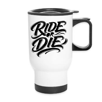 Rouler ou mourir - Tasse isotherme avec poignée - blanc - Devant