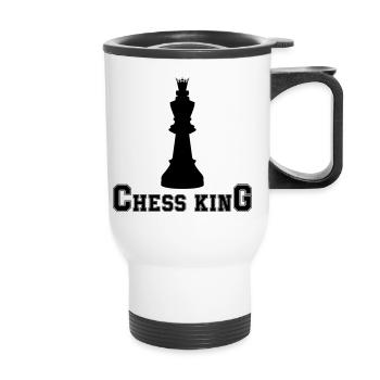 Roi des échecs - Tasse isotherme avec poignée - blanc - Devant