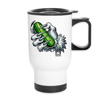 Furry Claw Cucumber Grasp - Thermal mug with handle - white - Front