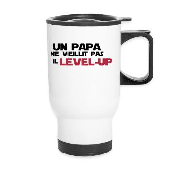 un papa ne vieillit pas,citations,geek,gaming - Tasse isotherme avec poignée - blanc - Devant