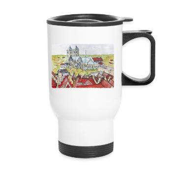 Münster vue d’en haut - Tasse isotherme avec poignée - blanc - Devant