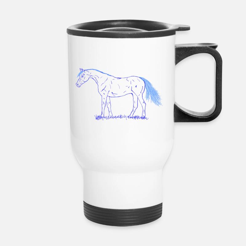 Pferd - Thermobecher mit Tragegriff - Weiß