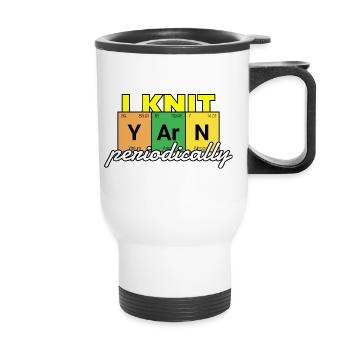 YArn Knitting - Thermal mug with handle - white - Front