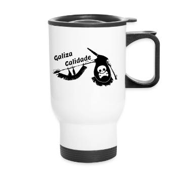 Galiza Calidade ((anpassbare Farben) - Thermobecher mit Tragegriff - Weiß - Vorne
