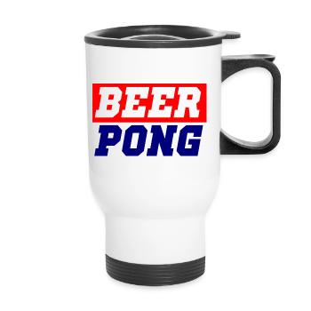 beerpong - Tasse isotherme avec poignée - blanc - Devant