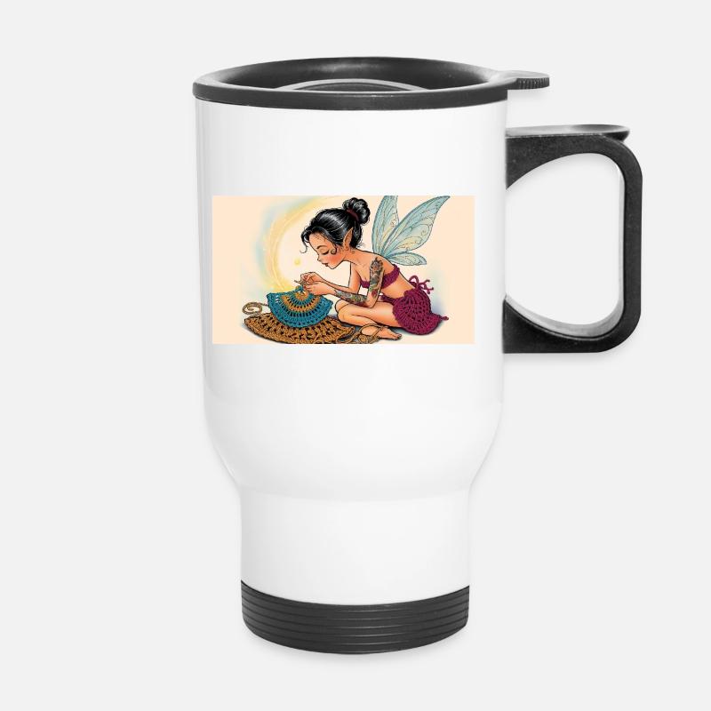 Crochet - Tasse isotherme avec poignée - blanc