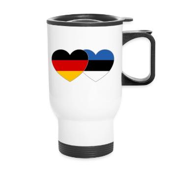 Allemagne Estonie Drapeau Coeur - Tasse isotherme avec poignée - blanc - Devant
