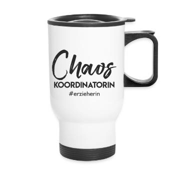 Erzieherin - Chaos Koordinatorin - Thermobecher mit Tragegriff - Weiß - Vorne
