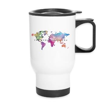 The World Loves You - Bright Shirts Edition - Thermobecher mit Tragegriff - Weiß - Vorne
