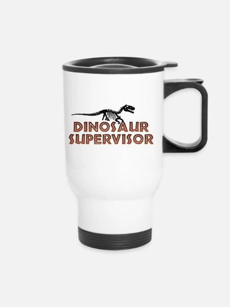 Dinosaur Supervisor - Thermobecher mit Tragegriff - Weiß