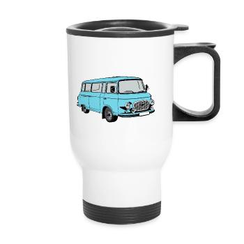 Barkas B1000 bleu - Tasse isotherme avec poignée - blanc - Devant