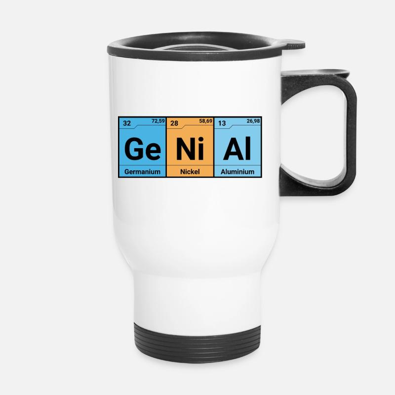 Genial - Chemiker Elemente - Thermobecher mit Tragegriff - Weiß