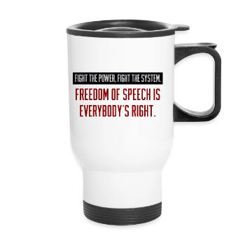 speech freedom - Thermal mug with handle - white - Front