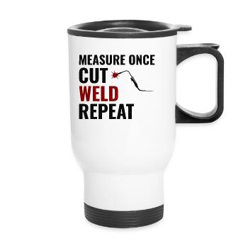 Welding Welder Metal Construction Ironworker - Thermal mug with handle - white - Front