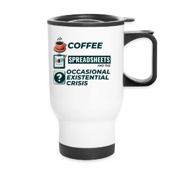 Accountant Bookkeeping Coffee Spreadsheets Funny - Thermal mug with handle - white - Front
