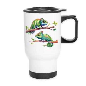 Caméléon 2 - Tasse isotherme avec poignée - blanc - Devant