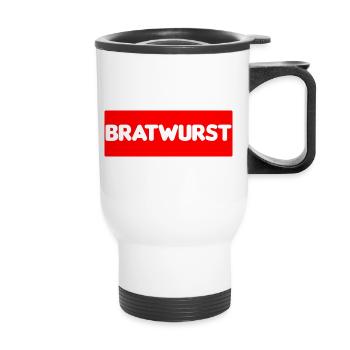 bratwurst - Thermobecher mit Tragegriff - Weiß - Vorne