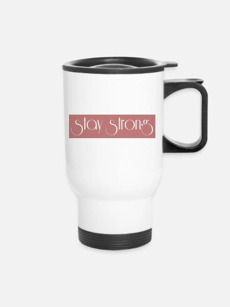 stay strong - Thermobecher mit Tragegriff - Weiß
