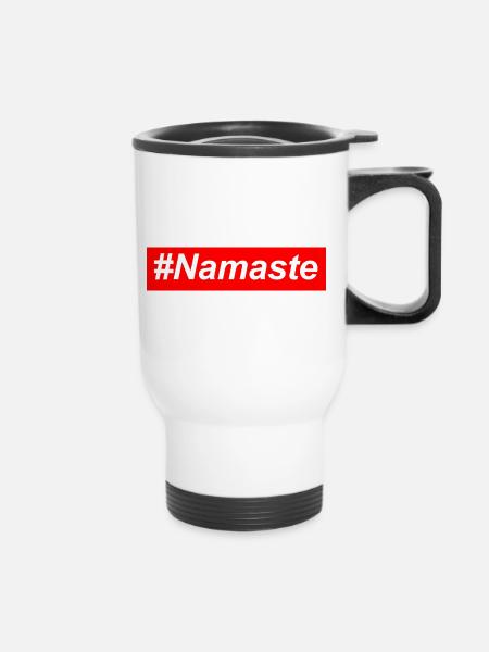 namaste - Thermal mug with handle - white