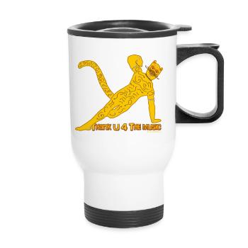 Thx U 4 la musique * Musique Muscle chat en yelloy - Tasse isotherme avec poignée - blanc - Devant