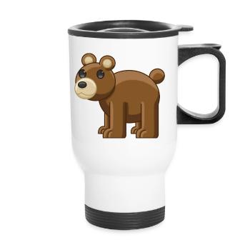 Gentil petit ourson - Tasse isotherme avec poignée - blanc - Devant