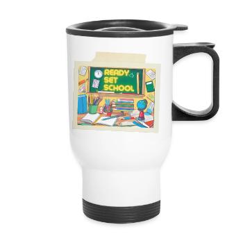 READY SET SCHOOL - Thermal mug with handle - white - Front