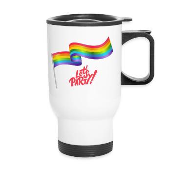 Pride Party Lets Go - Thermobecher mit Tragegriff - Weiß - Vorne