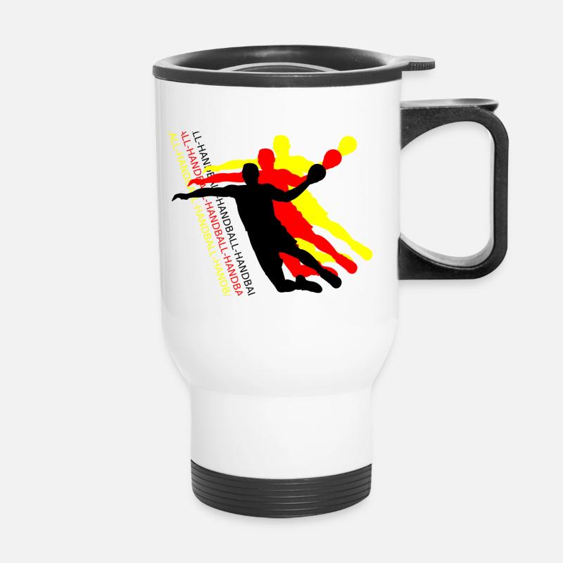 Handball Allemagne Torwurf - Tasse isotherme avec poignée - blanc