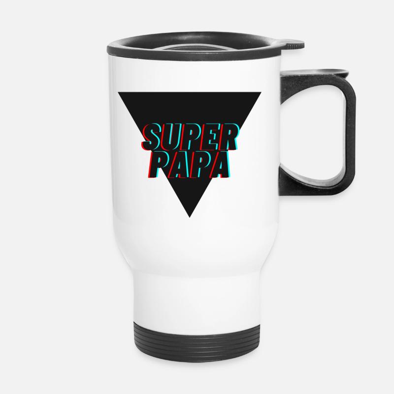 SUPER PAPA - Thermobecher mit Tragegriff - Weiß
