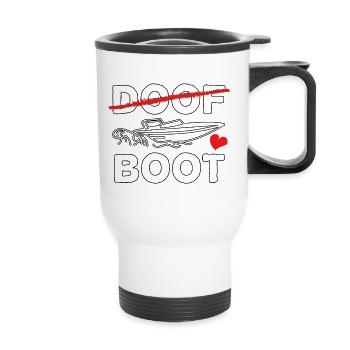 Bootsfahrer - Bootsbesitzer Fans - Thermobecher mit Tragegriff - Weiß - Vorne