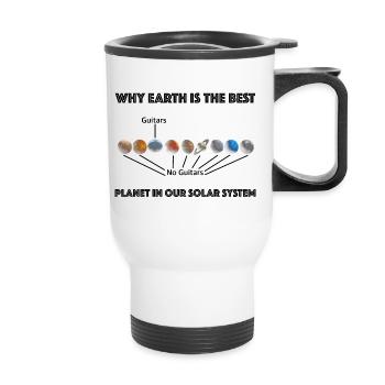 Pourquoi la Terre est la meilleure planète | Guitare - Tasse isotherme avec poignée - blanc - Devant