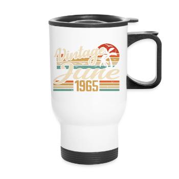 Juni 1965 Jubiläum 1965 Retro 1965 Juni 1965 - Thermobecher mit Tragegriff - Weiß - Vorne