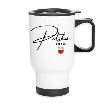 Flag of Poland, Polish pride - Thermal mug with handle - white - Front