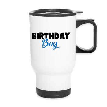 Birthday Boy Jungen Geburtstag - Thermobecher mit Tragegriff - Weiß - Vorne